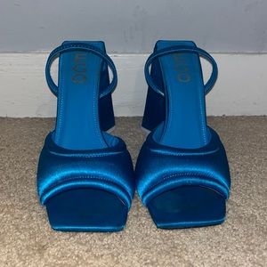 Blue Silk Ego heels